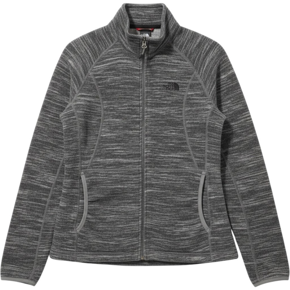 The North Face TKA 100 Fleece Full Zip Long Sleeve Heather Gray Jacket MEDIUM